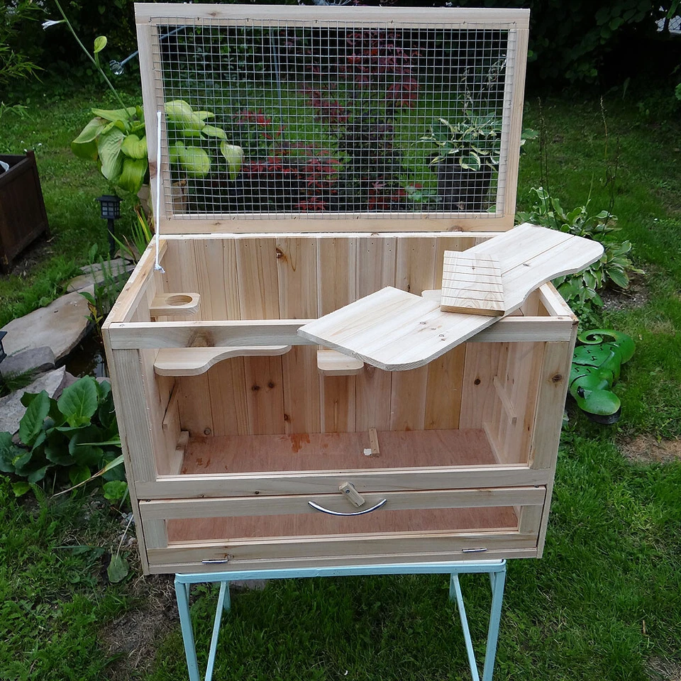 Hamsterkäfig Hamsterburg Kleintier Holz Terrarium Stall Kleintierkäfig  - Bild 4 von 4