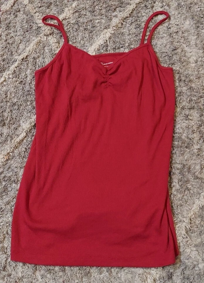 No Boundaries Spaghetti Strap Tank Top Shirt Cami Women's XL dark red