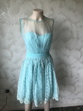 SIZE 10 1950S VINTAGE INSPIRED TURQUOISE TULLE DRESS FLARE SKIRT LITTLE MISTRESS
