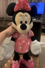 Disney Minnie Mouse Plush Pink Polka Dots 22  Tall Stuffed Animal Collectible