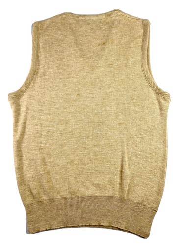 VTG Puritan Mens Beige Cable Knit V Neck Pullover Vest Sz Large 70’s Era - Picture 2 of 9
