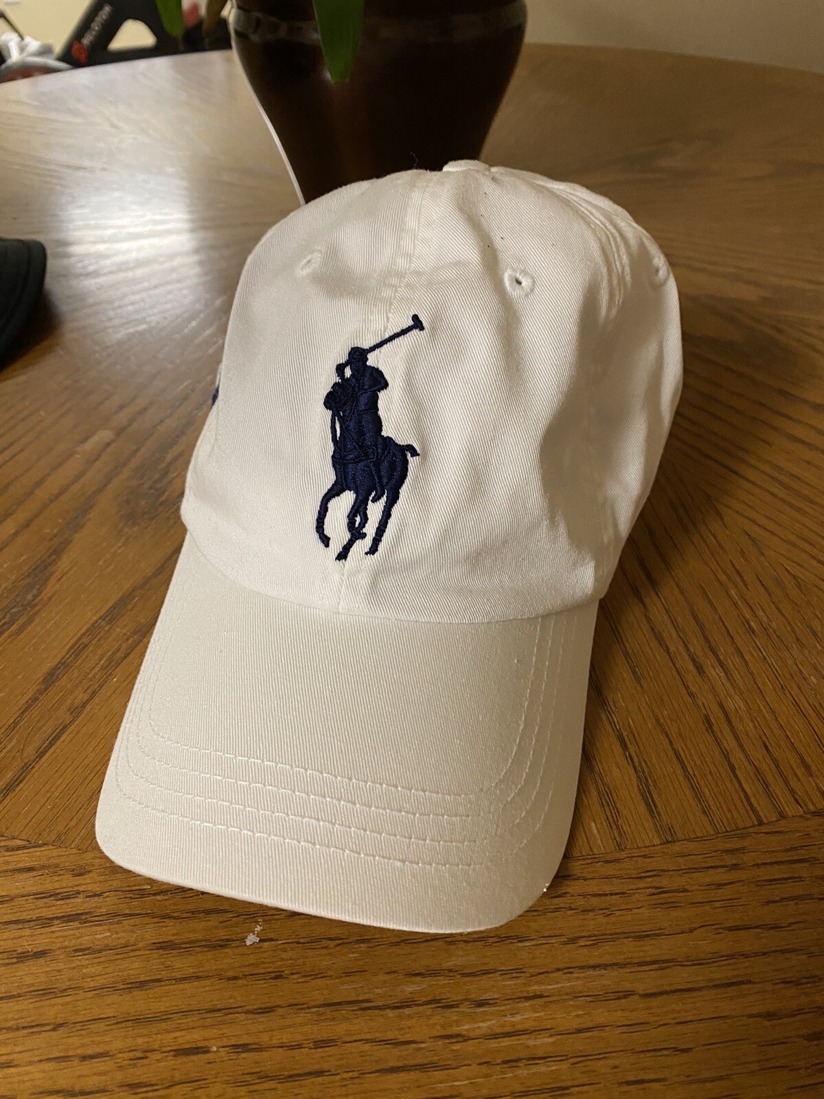 POLO RALPH LAUREN Cappello berretto da baseball Big Pony da uomo BIANCO