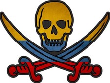 Pirate Sticker Jack Rackham Calico Flag Country CO Colombia