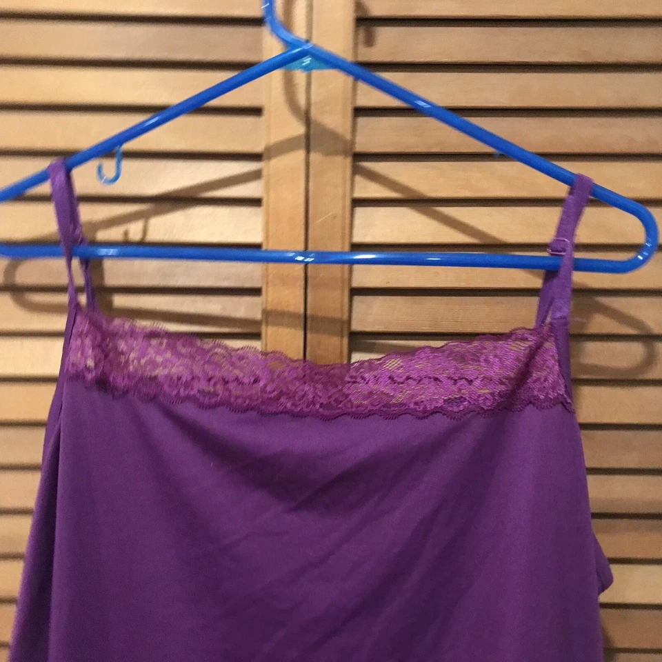 Женская мода жук без рукавов майка с кружевной отделкой фиолетовый нарядный размер 1 X - Изображение 3 из 4