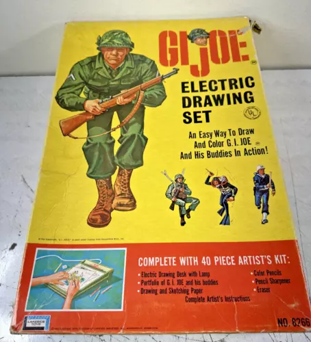 WORKS Vintage 1965 GI Joe Electric Drawing Set Lakeside #8266 Guides Hasbro