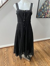 Ulla Johnson Mira Floral Eyelet Lace Sleeveless Midi Dress Dress Black Size 6