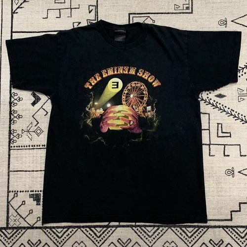 Eminem Show Tour Shirt Large Carnival Rap Tee S 2000s vintage concert t-shirt, vintage, size L, single stitch, B+ condition