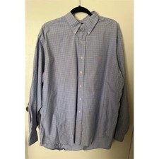 Ralph Lauren Men's XL Blue Gingham Button-Down Shirt Long Sleeve Classic Fit