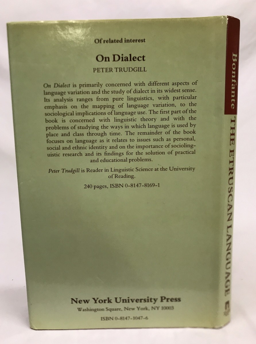 The ETRUSCAN LANGUAGE An Introduction by Giuliano Bonfante 1st US