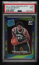 2017 Donruss Optic Rated Rookie Lime Green Prizm Sterling Brown PSA 9 MINT a3q