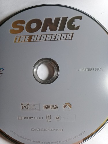 SONIC THE HEDGEHOG DVD DISC ONLY USED FREESHIP NOTRACKING