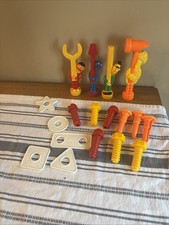  4 Sesame Street Workbench Tools Big Bird, Grover, Bert Ernie  Screws Nails