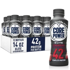 Core Power Elite Strawberry Protein Shake – 42g Protein, 14oz, 12 Pack