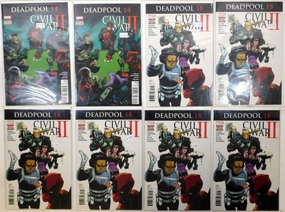 Deadpool Lot of 8 #14 x2, 18 x6 (2016) Marvel Comics 1st Print Comic Books