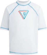 Kanu Surf Boys Twister UPF 50 Sun Rashguard Swim Shirt, Seaweeds White, Size 10