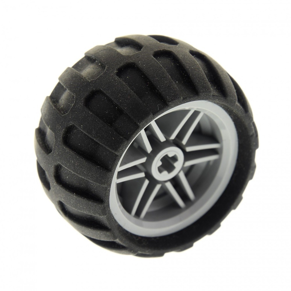 1X Lego Technic Wheel 43.2X26 Black Rim 30.4X20 New Light Gray 61481 56145C04