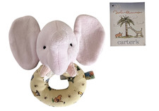 Carters John Lennon Real Love Baby VINTAGE  6" Pink/Yellow Elephant Rattle