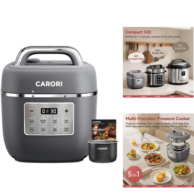 #ad Electric Pressure Cooker 3QT 8 Function Compact Multi Cooker with Ceramic No... $66.49