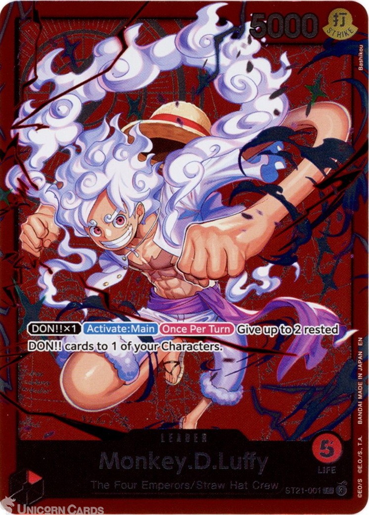 ST21-001 Monkey.D.Luffy : Leader Foil English One Piece TCG Card : LD01: Learn T