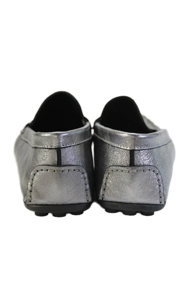 Женские кожаные мокасины-шлепанцы Aquatalia серебристые размер 8 средние - Изображение 3 из 4