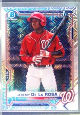 2021 Bowman Jeremy De La Rosa #BCP-25 Nationals Chrome Prospects Mojo Refractors