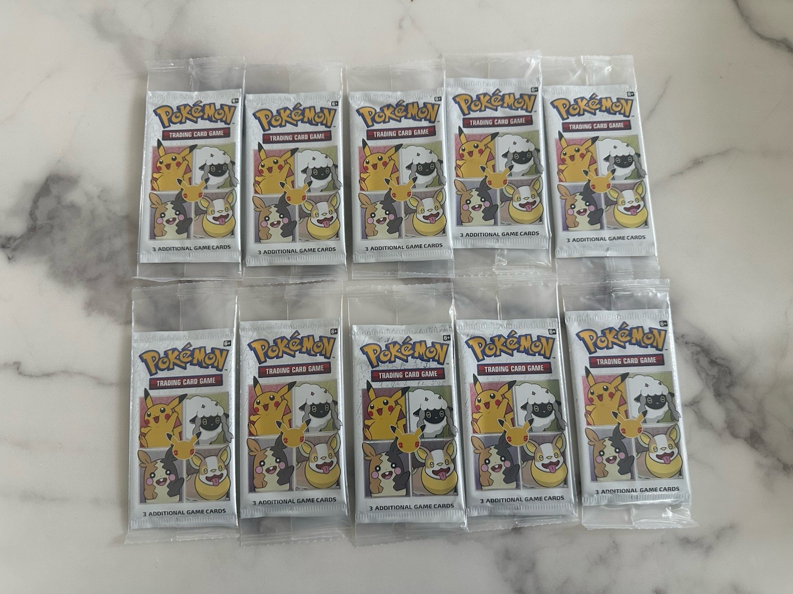 10x Pokemon General Mills Cereal 25TH Anniversary Sealed 3-Card Booster Packs