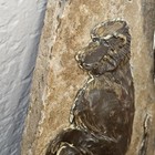 Vintage Stone Wall Plaque with Metal Baboon | Signed | Leather Cord | Excellent  — photo 8