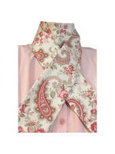 Fox hunting Hunter Equestrian Stock tie Floral Rose Pink White Green Paisley