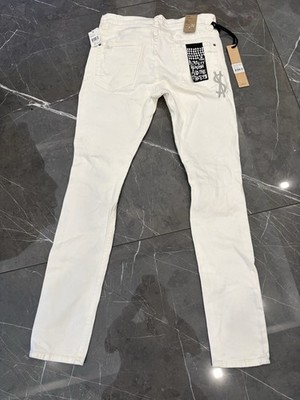 NWT Ksubi Van Winkle Avalanche Trashed White Jeans Size 31 XS Stitched RARE