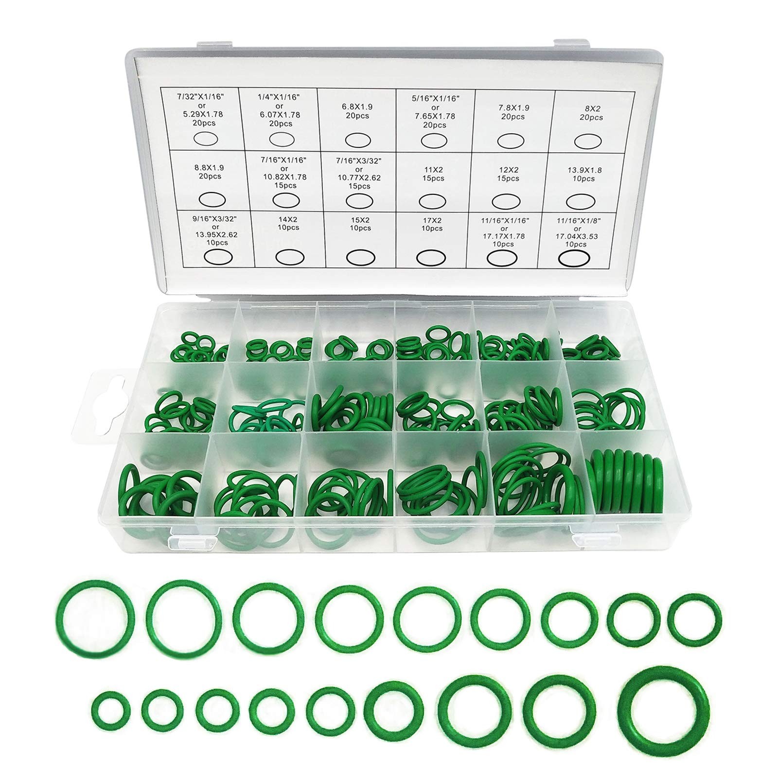 270pcs Nitrile Rubber O Ring Kit with 18 Sizes for Sealing Gasket Washer