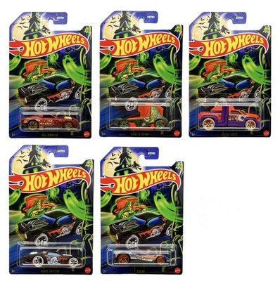 Hot Wheels 2025 Halloween Vehicle 5 Cars Set Mainline 1:64 Scale Diecast