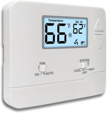 NonProgrammable Thermostat for Home, Digital Energy-Saving White