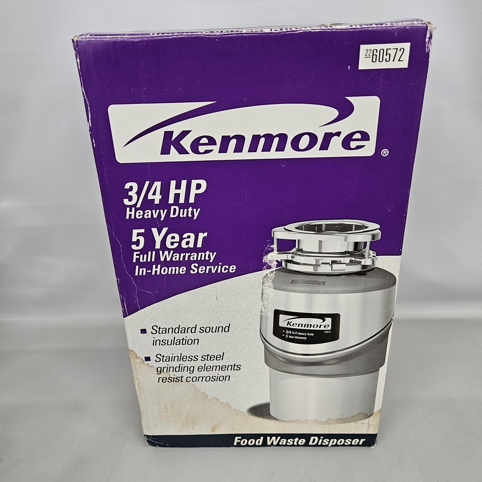 Kenmore 3/4 HP Heavy Duty Garbage Disposal Model 60572 - New in Box