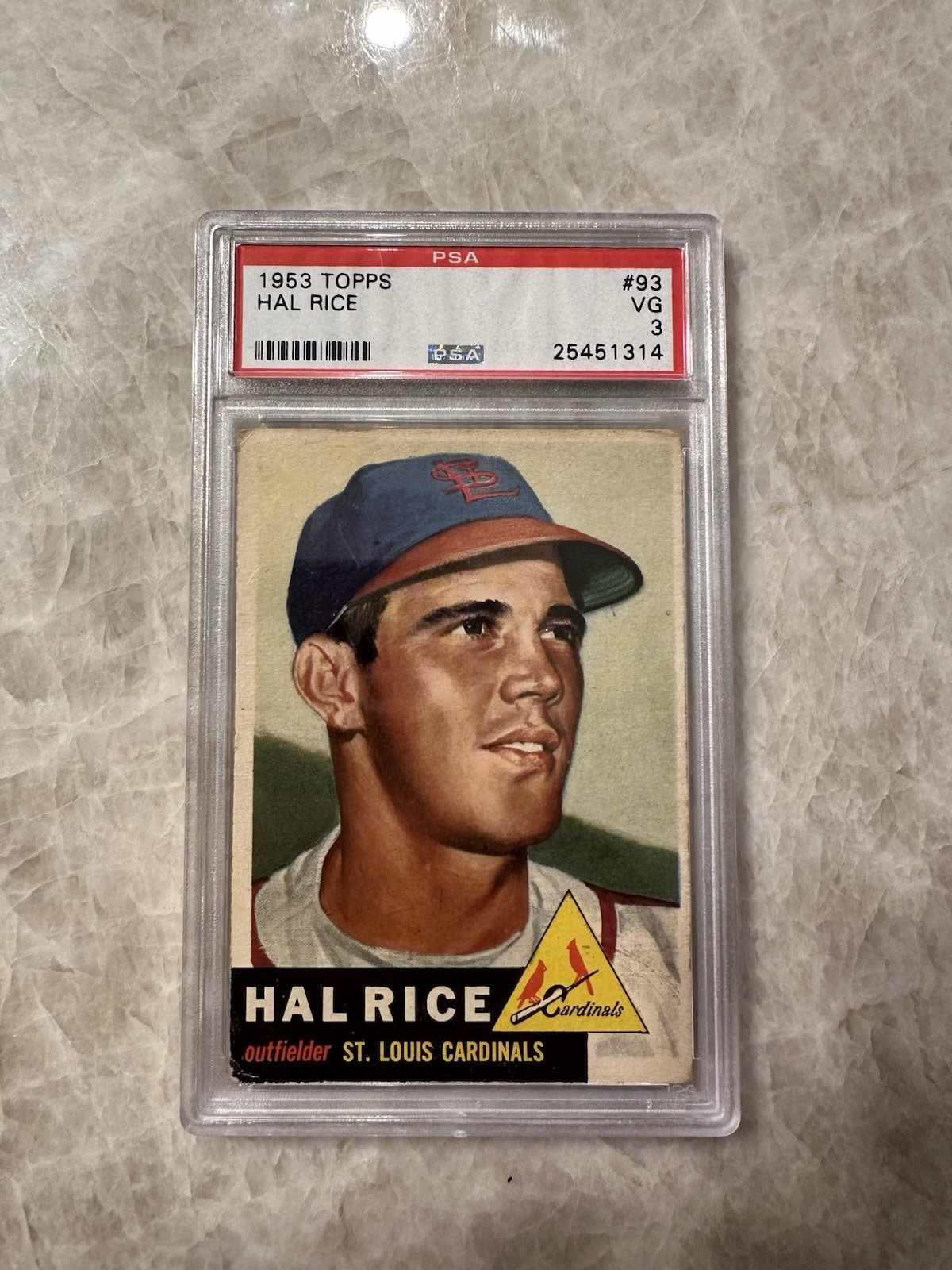 1953 Topps #93 Hal Rice St. Louis Cardinals PSA 3 VG MLB Baseball Card Rare