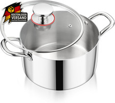 3-Lagen Edelstahl Kochtopf 4,7L induktionsgeeignet spülmaschinenfest Robust