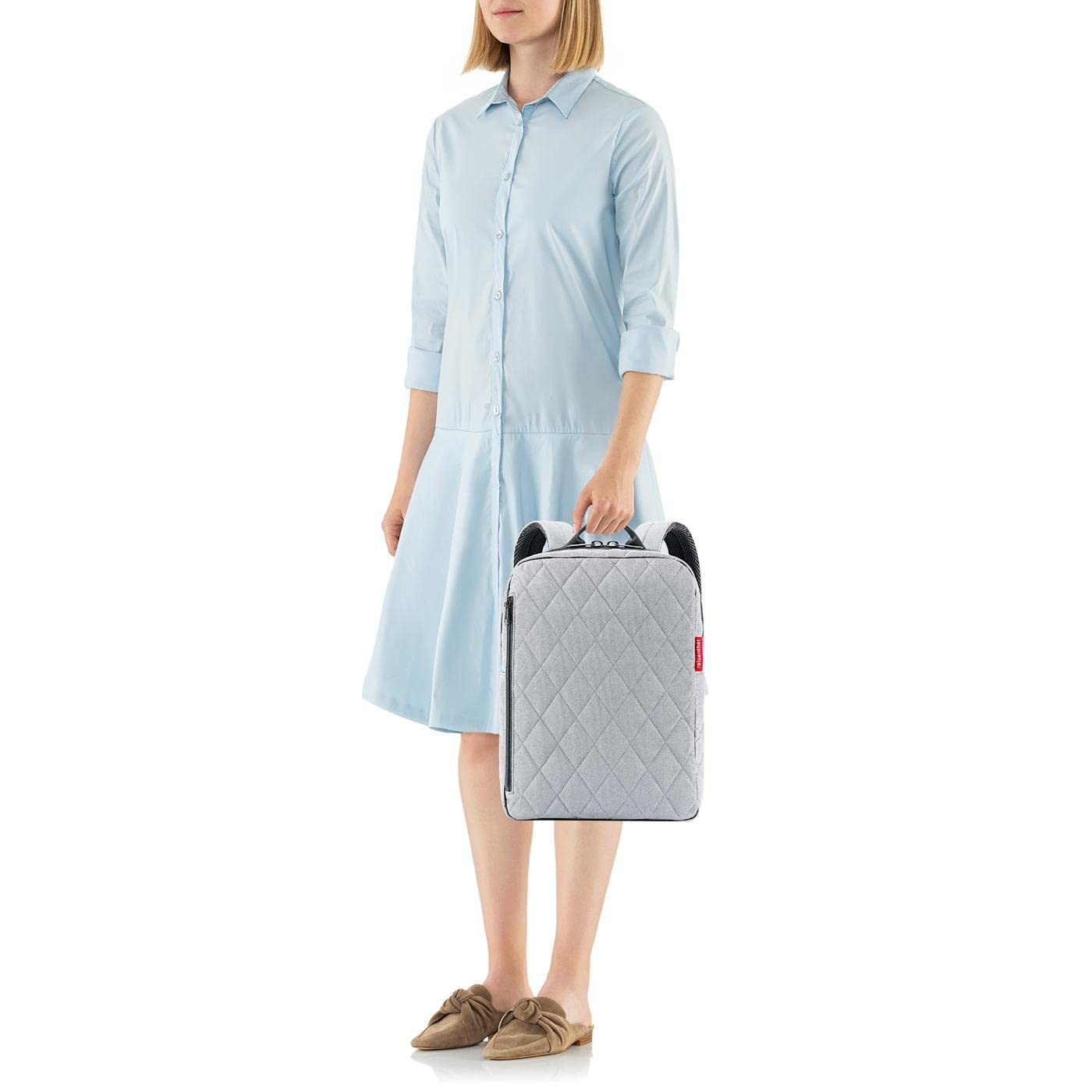 Sac à dos classique M rhombus gris clair idéal pour le bureau et les sorties - 4