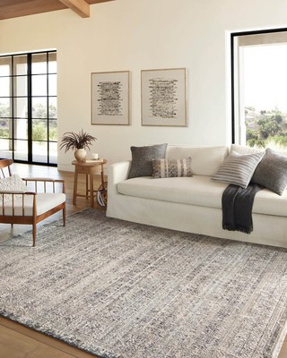 Loloi Amber Lewis Alie ALE-04 Sky/Stone 5'-3''x7'-9'' 13''Pile Height, Area Rug
