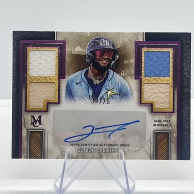 2025 Topps Museum Junior Caminero Signature Swatches Quad Relic