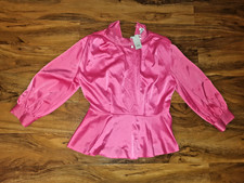 River Island Women Pink satin peplum Top blouse  Size UK 14 BNWT