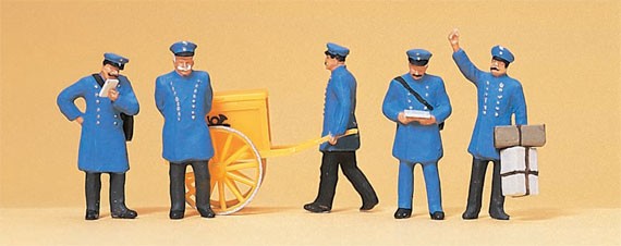 Preiser 12198 Spur HO Figuren Set Postbeamte 1900Er-image