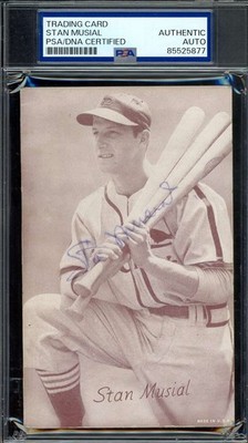 Stan Musial PSA DNA Coa Vintage Signed Rookie 1947-66 Exhibit Postcard Autograph