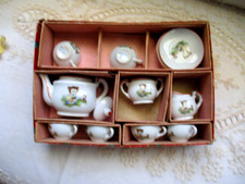 Vintage 1950s Porcelain Bear Design Doll's Tea Set Original Box