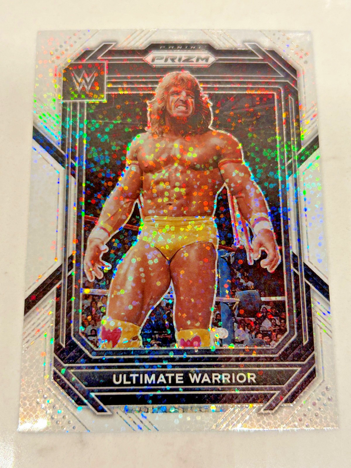 2023 PANINI PRIZM WWE - WHITE SPARKLE SSP #162 - The ULTIMATE WARRIOR
