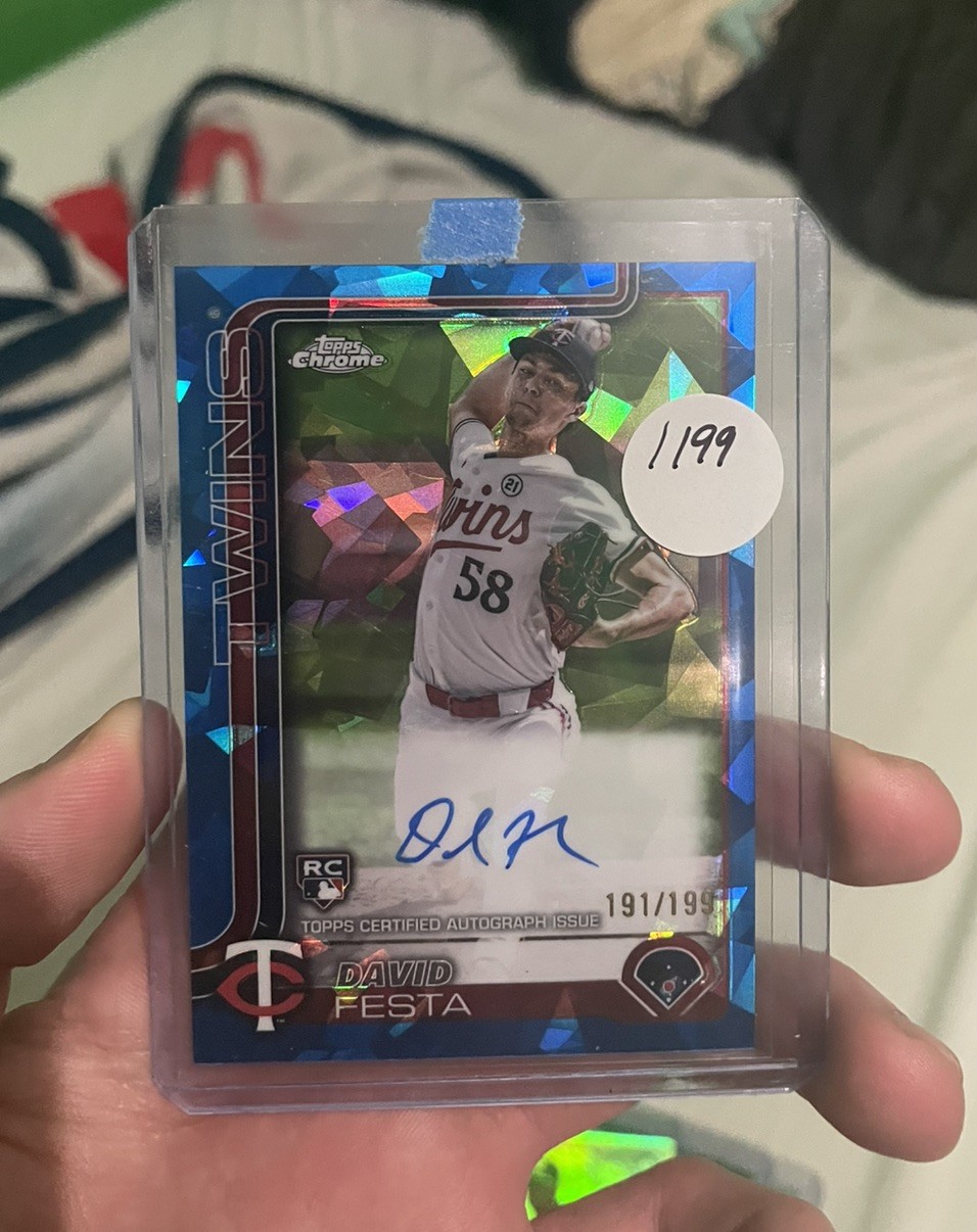 2025 Topps Chrome Sapphire #RA-DF David Festa RC Auto /199 Minnesota Twins
