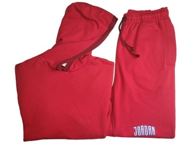 JORDAN SPORT DNA TRACKSUIT FLEECE PULLOVER HOODIE/PANTS RED MEN'S SZ LARGE. NWT.