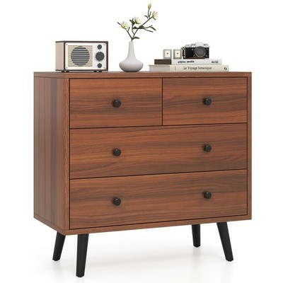 4 Drawer Dresser for Bedroom Wide Chest of Drawers with Metal Guide Rails