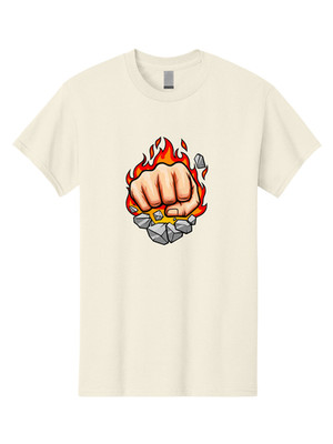 Fist-Breaking-Rocks Mens Graphic Tee, 100% Cotton, Casual Summer Wear