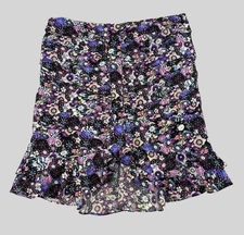 Isabel Marant Skirt Womens 44 Floral Ruffle Ruched Mini Made in Portugal