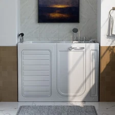 54 in. Right Drain Whirlpool Walk-in Massage Bathtub with Outward Opening Door