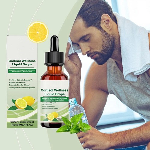 Gotas líquidas suplemento de cortisol, desintoxicación de cortisol 17 en 1 con glicinato de magnesio - Imagen 3 de 17